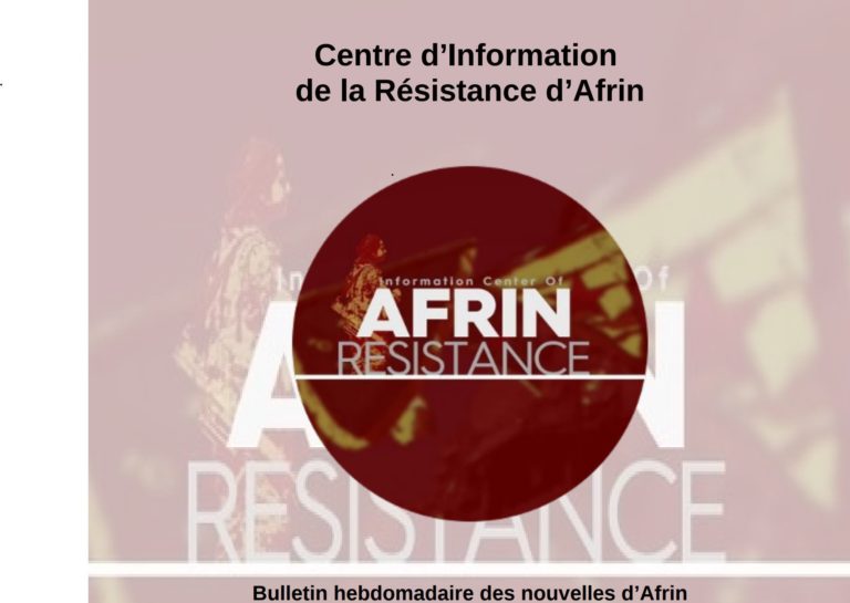 Bulletin hebdomadaire sur la situation à Afrin & en Syrie du Nord (04.05.2018 – 10.05.2018)