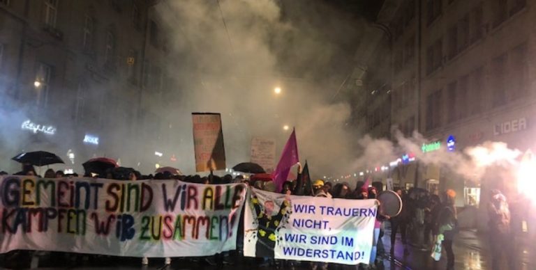 Manifestation féministe de femmes kurdes et suisses à Berne