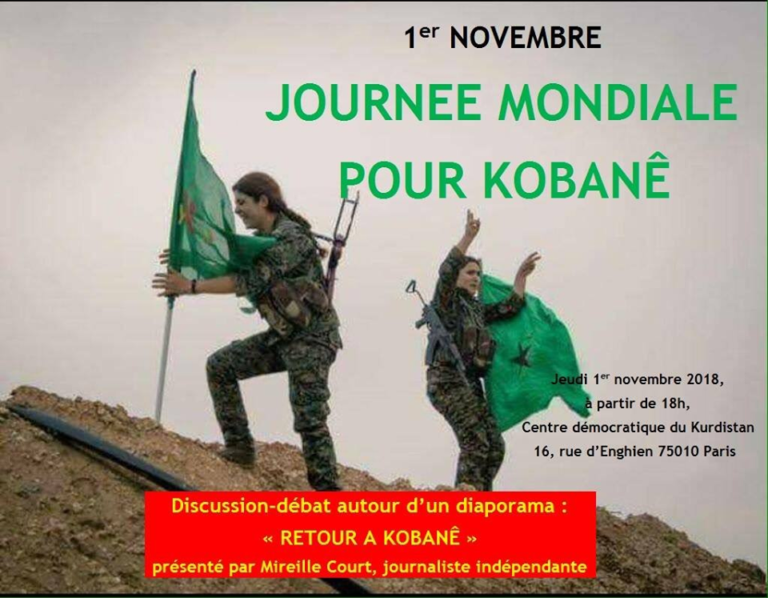 PARIS : Discussion-débat « Retour à Kobanê »