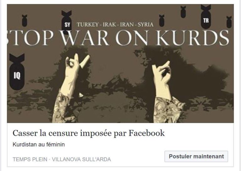 Non à la censure des Kurdes par Facebook !