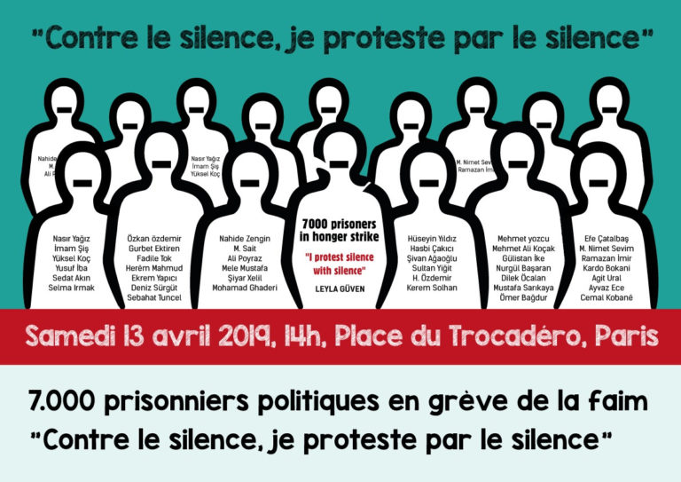 PARIS : Rassemblement en solidarité avec les Kurdes en grève de la faim