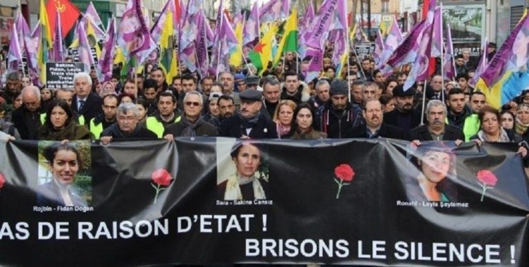 FRANCE. Manifestations ce samedi 9 janvier en hommage aux 3 Kurdes assassinées à Paris en 2013