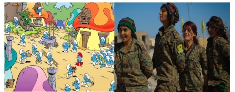 La vie communale des Schtroumpfs pas si loin du modèle des Kurdes du Rojava