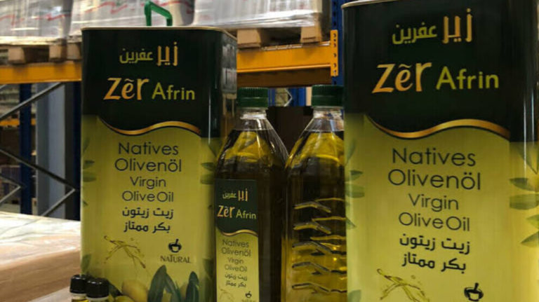 Huile d’olive d’Afrin vendue sur le marché mondial