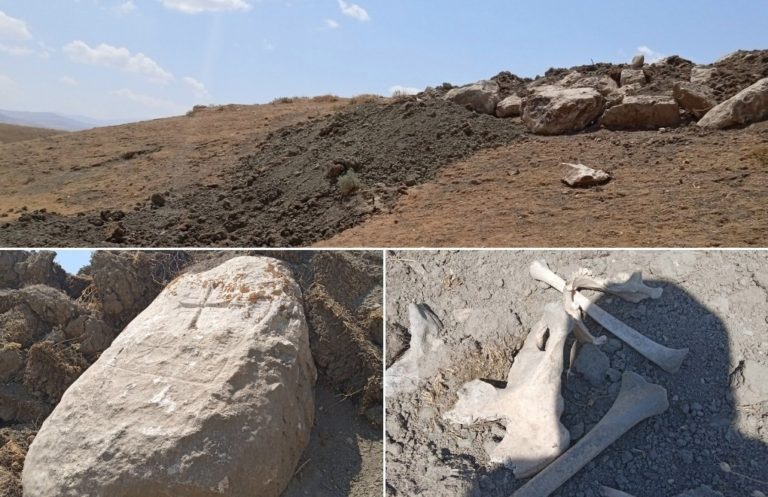 TURQUIE. Un cimetière arménien de VAN / TUSBA endommagé par des machines de chantier