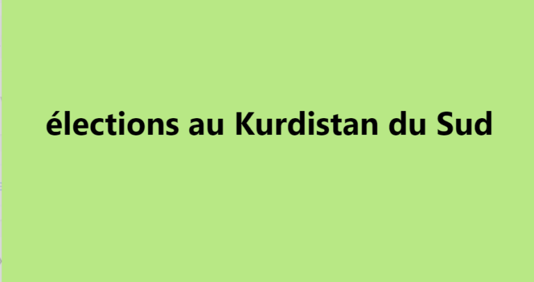 KURDISTAN DU SUD. Les Kurdes voteront pour les législatives le 1er octobre