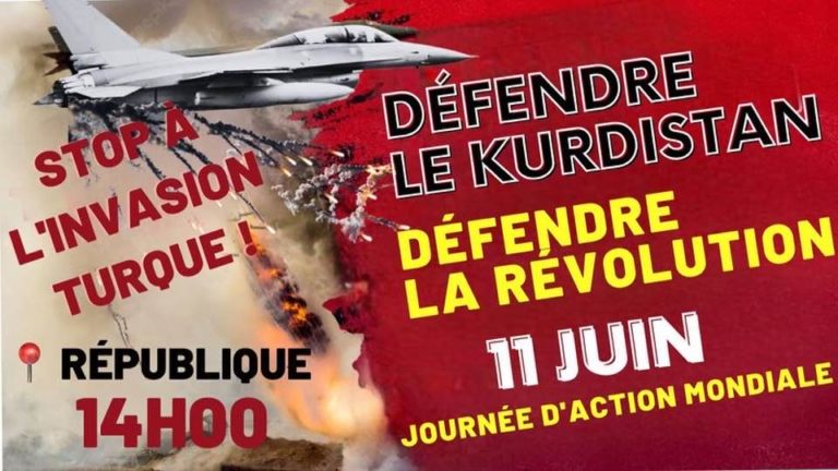 FRANCE. Les Kurdes manifestent contre l’occupation du Kurdistan et du Rojava