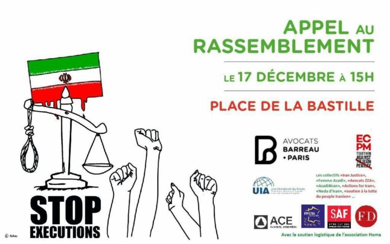 PARIS. Manifestation d’avocats contre les exécutions en Iran