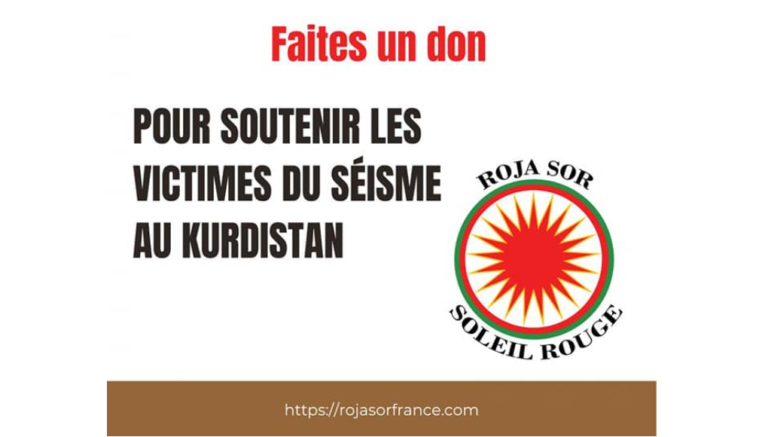 FRANCE. Appel aux dons pour les victimes du séisme au Kurdistan