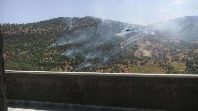 L’image de l’armée turque brûlant les forêts du Kurdistan