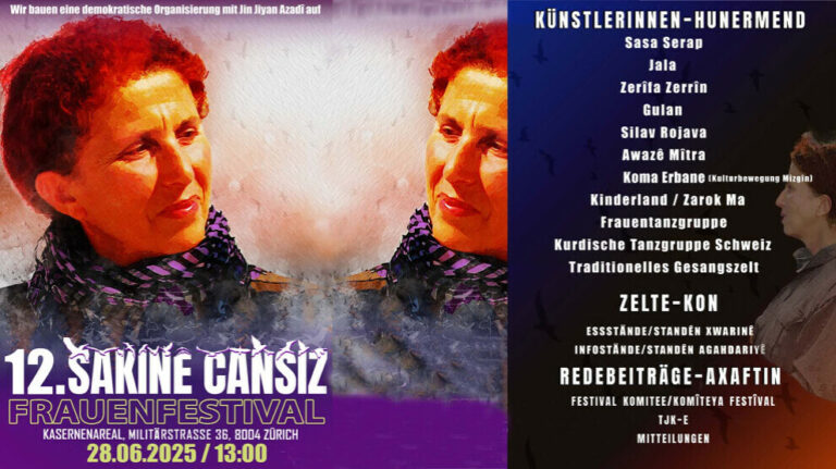 Zurich va accueillir le 12e Festival des femmes Sakine Cansız